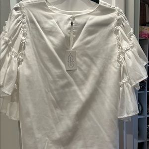 NWT Mud Pie cotton ruffle blouse